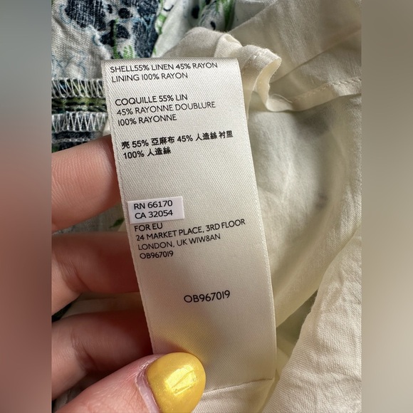 NWT free people all mine one shoulder floral mini dress linen OB967019 sz small - Picture 7 of 12